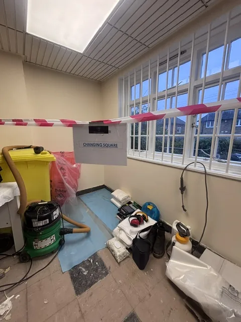 Asbestos floor tile and bitumen removal in Upper Edmonton